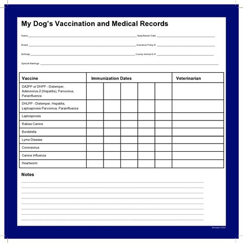 Dog Shot Record Printable