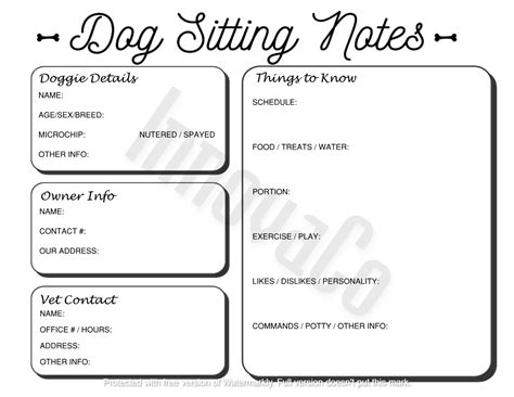 Dog Sitting Template