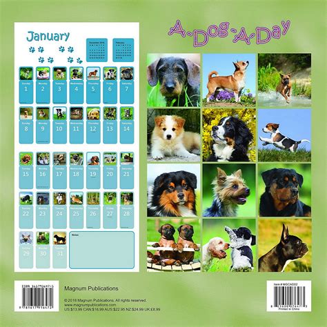 Dogs Page   Day Calendar 2017 Doc