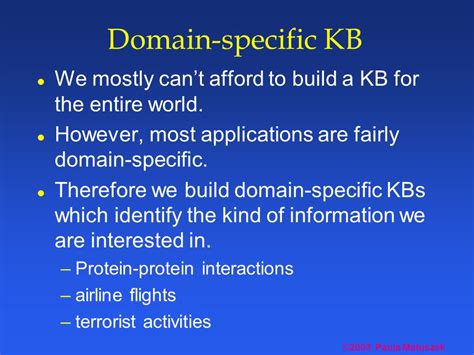 Domain-specific KBs