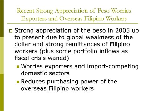 Domestic Factors Driving the Peso's Appreciation