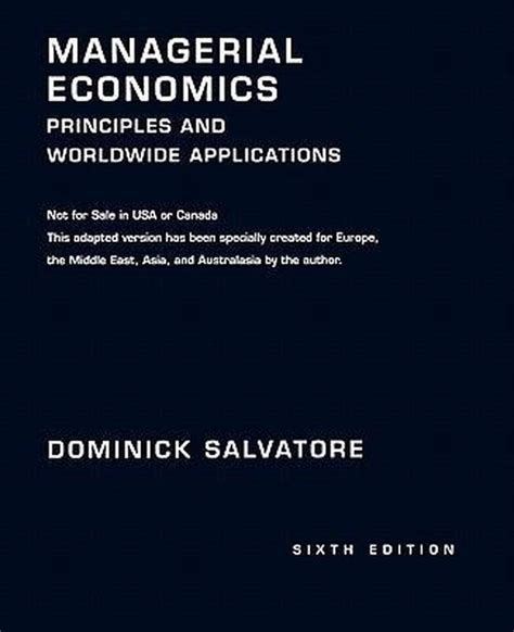 Dominick Salvatore Managerial Economics 6th Edition Solutions Epub