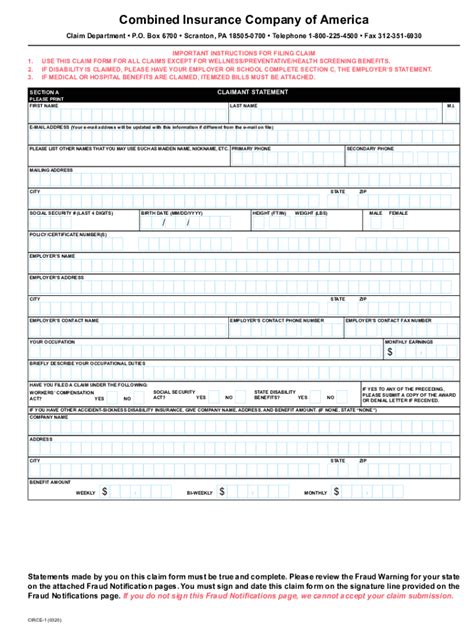 Don't Get Stuck in Claims Chaos: Mastering the Combined Insurance Claim Form