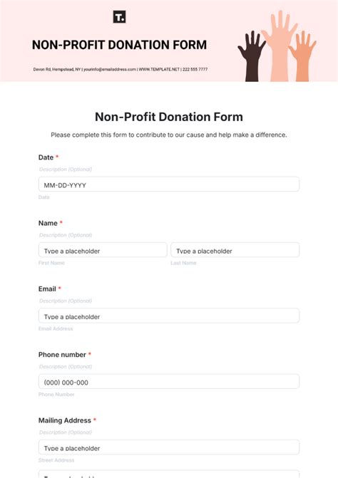 Donation Form Template For Nonprofit