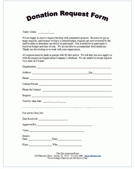Donation Sheet Template Word