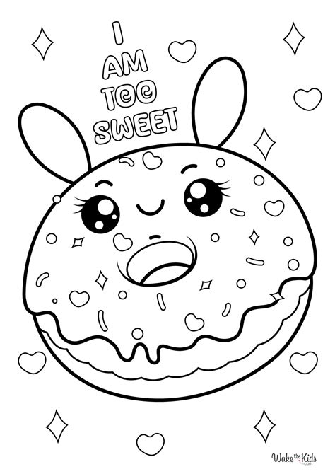 Donut Coloring Page Printable