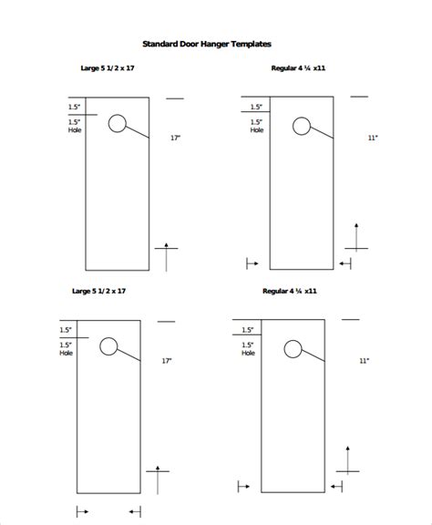 Door Hanger Dimensions Templates