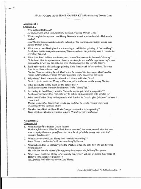 Dorian Gray Study Questions And Answers Epub