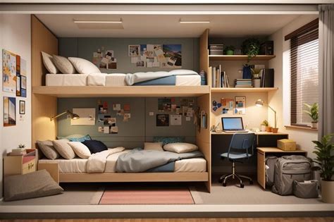 Dorm Beds Together with Storage Between: Maximize Space and Comfort