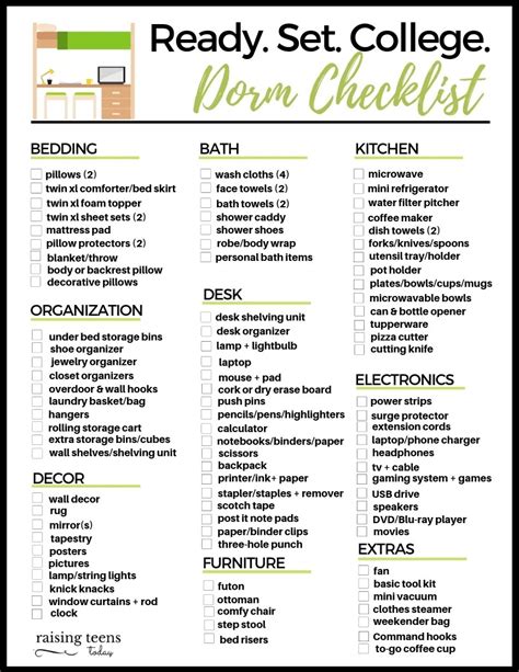 Dorm Shopping Checklist: The Essential Guide to a Comfortable and Efficient College Living Space