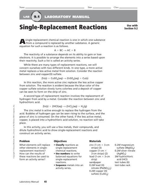 Double Replacement Reactions Laboratory Manual Answers Ebook Ebook Doc