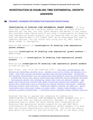 Doubling Time In Exponential Growth Investigation 20 Answer Key pdf Reader