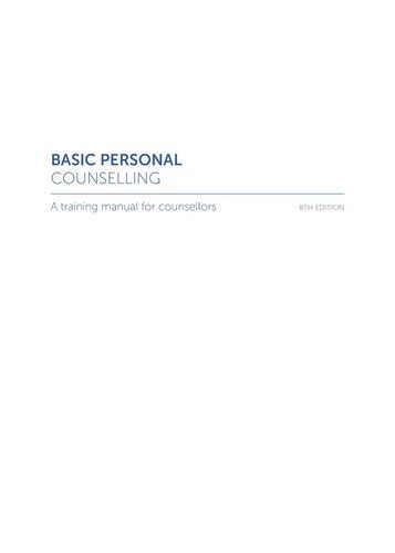 Download Basic Personal Counselling A Training Manual Ebook Doc