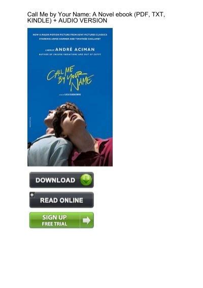 Download Call Me by Your Name Ebook PDF
