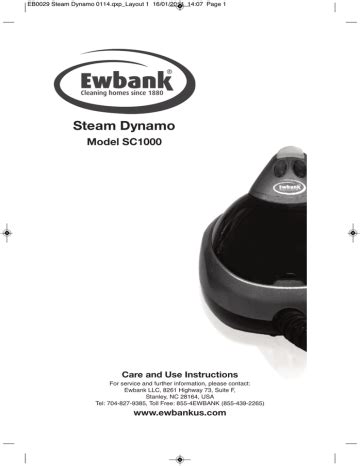 Download Care And Use Guide For Steam Dynamo - Ewbank Ebook Epub