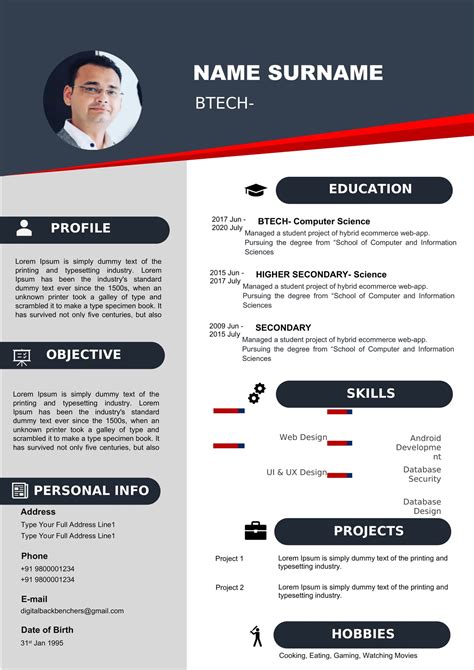 Download Curriculum Vitae Cv Resume Templates