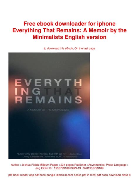 Download EVERYTHING THAT REMAINS Ebook Reader