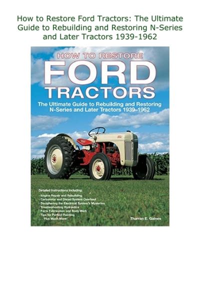 Download How to Restore Ford Tractors  The Ultimate Guide to Rebuilding and Restoring N-Series PDF Epub