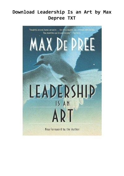 Download Leadership Is an Art Ebook Epub