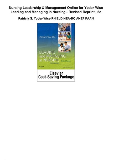 Download Leading and Managing in Nursing - Revised Reprint, 5e PDF PDF