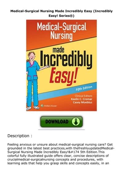 Download Medical-Surgical Nursing Made Incredibly Easy! 3rd PDF Epub