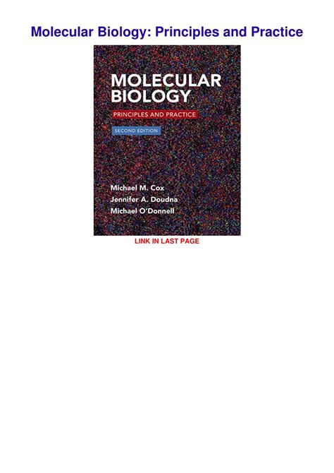 Download Molecular Biology  Principles and Practice PDF Reader