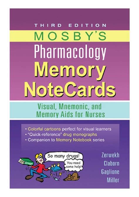 Download Mosbys Pharmacology Memory NoteCards Visual Mnemonic and Memory Aids for Nurses 4e PDF Kindle Editon