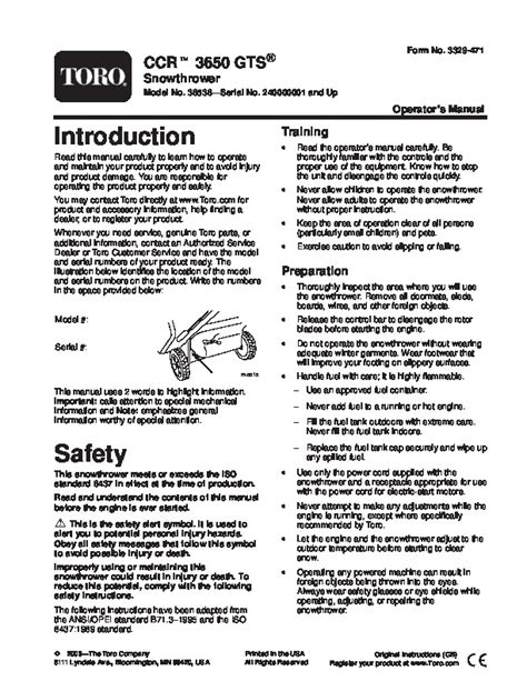 Download Pdf Toro Ccr 3650 Snowblower Manual Ebook PDF