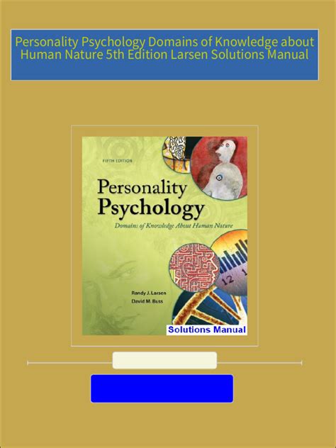 Download Personality Psychology Domains of Knowledge About Human Nature 5th PDF Doc