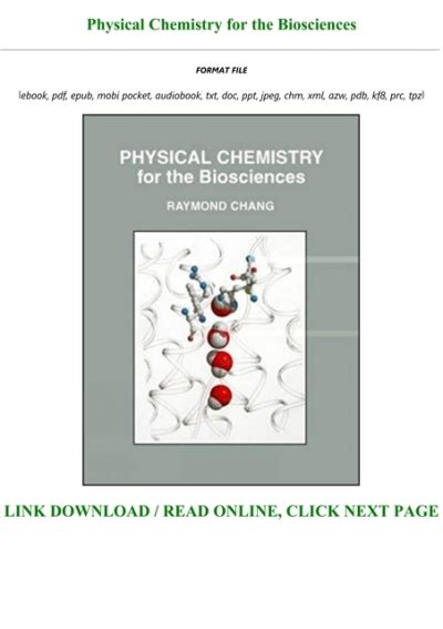 Download Physical Chemistry for the Biosciences PDF Epub