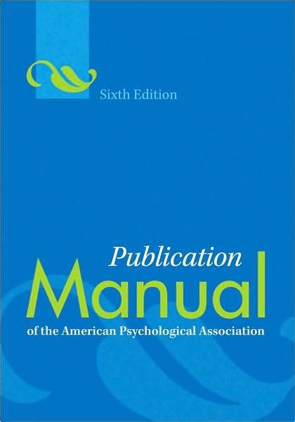 Download Publication Manual of the American Psychological Association 6th Edition PDF Doc