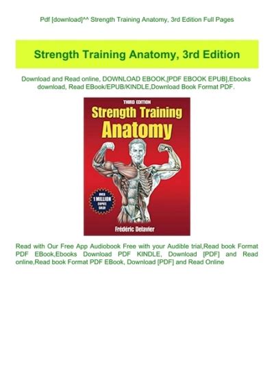 Download Strength Training Anatomy (3rd Edition) PDF Kindle Editon