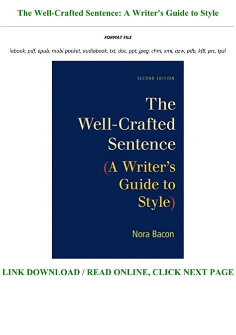 Download The Well Crafted Sentence A Writer39s Guide To Style Pdf Ebook Epub