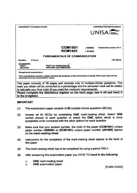 Download Unisa Past Exam Papers And Answers Reader