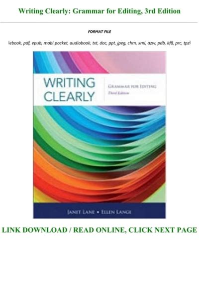 Download Writing Clearly: Grammar for Editing Ebook Doc