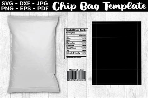 Downloadable Blank Chip Bag Template