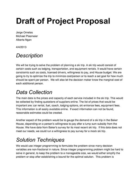 Drafting the Proposal: