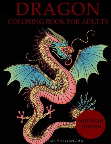 Dragon Coloring Book for Adults Midnight Edition Adult Coloring Books Black Background Kindle Editon