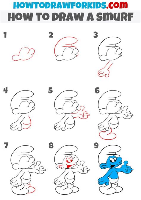 Draw a Smurf: A Step-by-Step Guide for 10,000 Characters