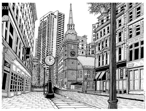 Drawing Of Boston