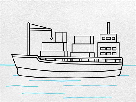 Drawing Of Cargo Ship