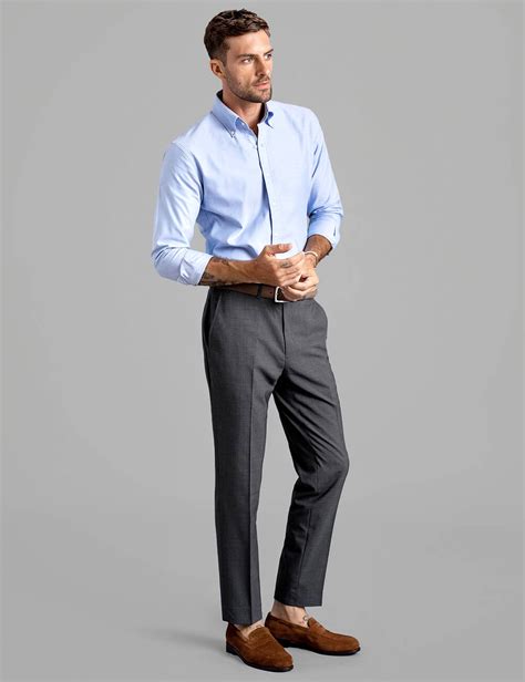 Dress pants and a button-down shirt