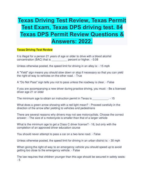 Driver License Texas Questions And Answers Kindle Editon