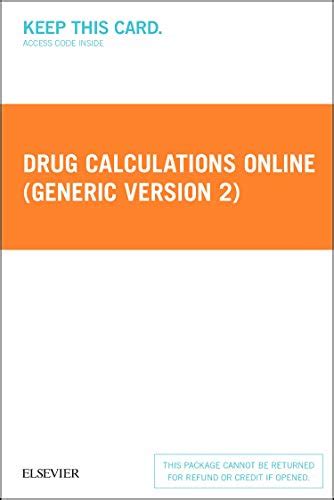 Drug Calculations Online Generic Version 1e Epub