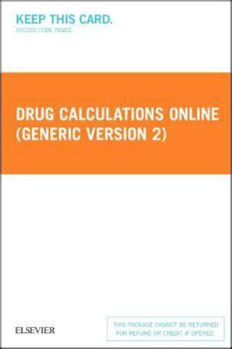 Drug Calculations Online Generic Version 2 Access Card 1e PDF