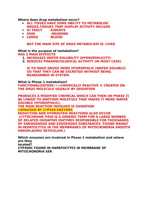 Drug Metabolism Exam Questions And Answers Epub