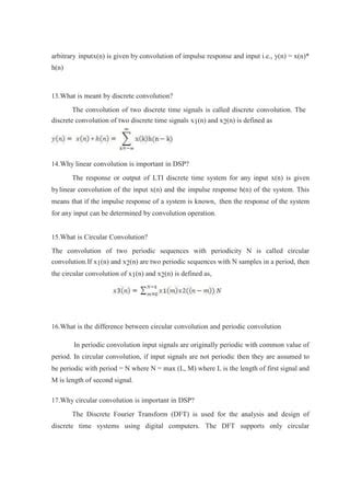 Dsp Viva Questions And Answers PDF