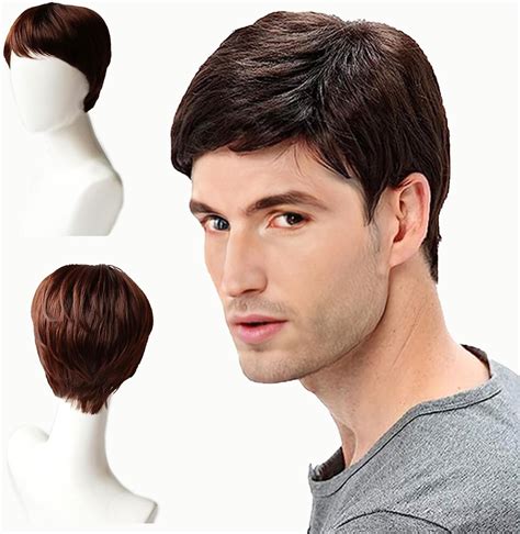 Durable Brown Straight Short Men Wigs 6789