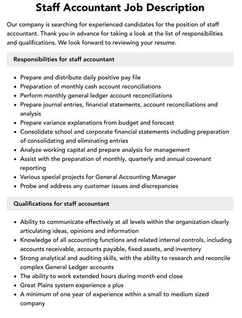 Duties and Responsibilities of Accounting Staff