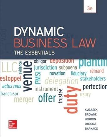 Dynamic Business Law The Essentials 3dr Edition Kindle Editon
